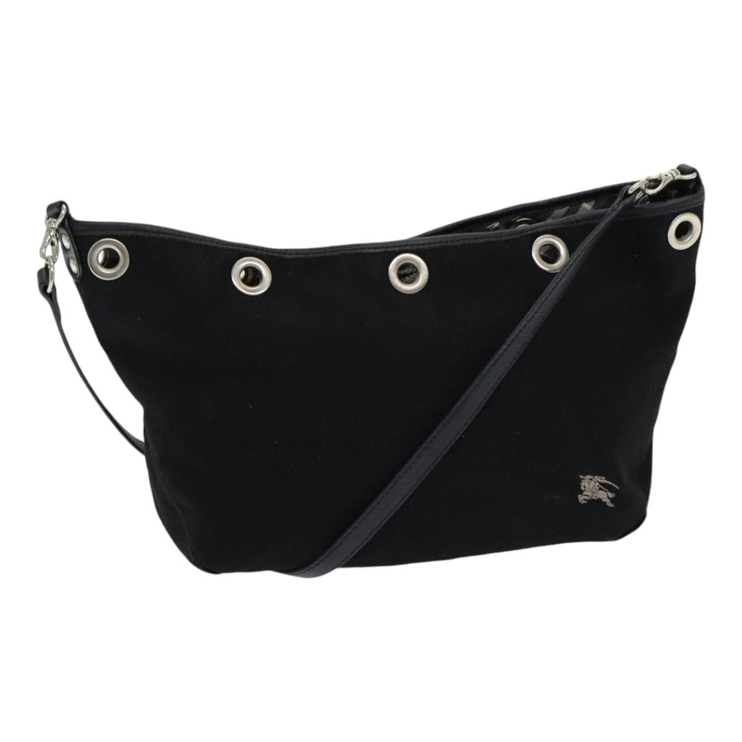 Burberry Blue Label Shoulder Bag Canvas Black Auth bs16430