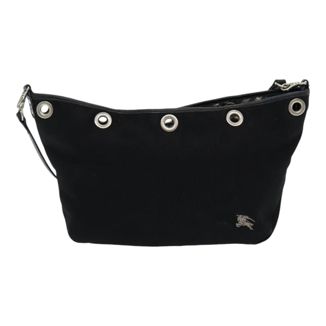 Burberry Blue Label Shoulder Bag Canvas Black Auth bs16430