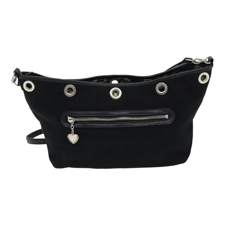 Burberry Blue Label Shoulder Bag Canvas Black Auth bs16430