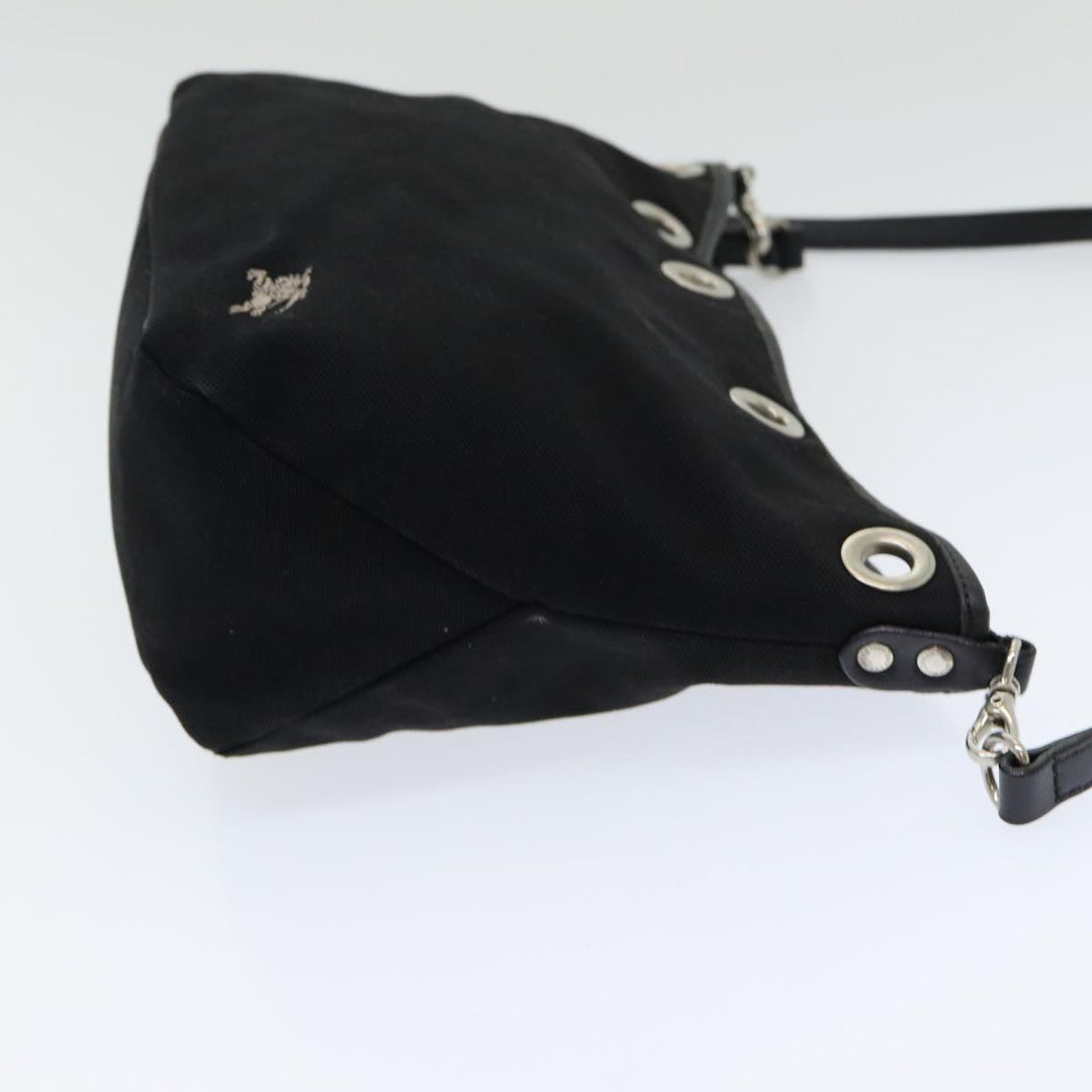 Burberry Blue Label Shoulder Bag Canvas Black Auth bs16430