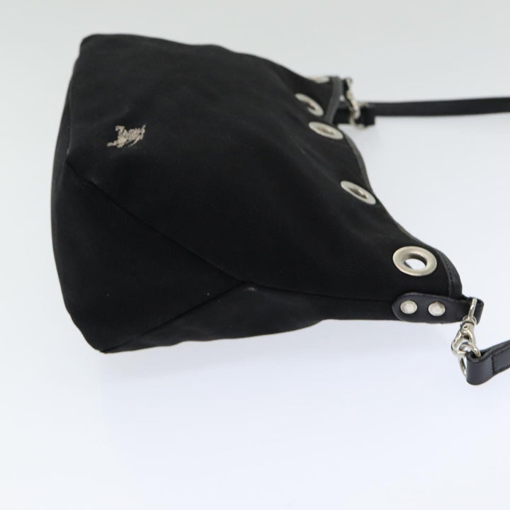Burberry Blue Label Shoulder Bag Canvas Black Auth bs16430