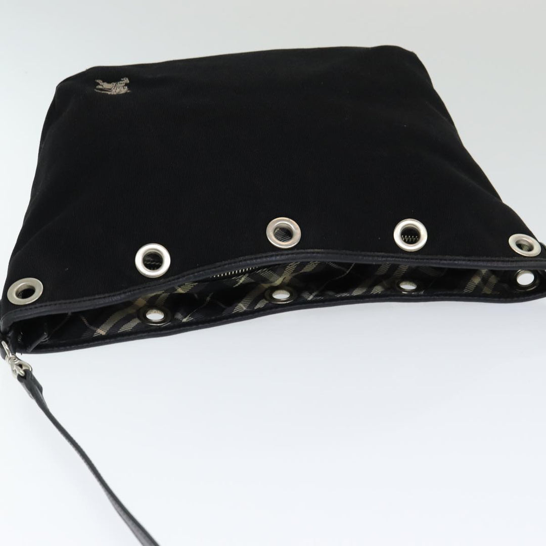 Burberry Blue Label Shoulder Bag Canvas Black Auth bs16430