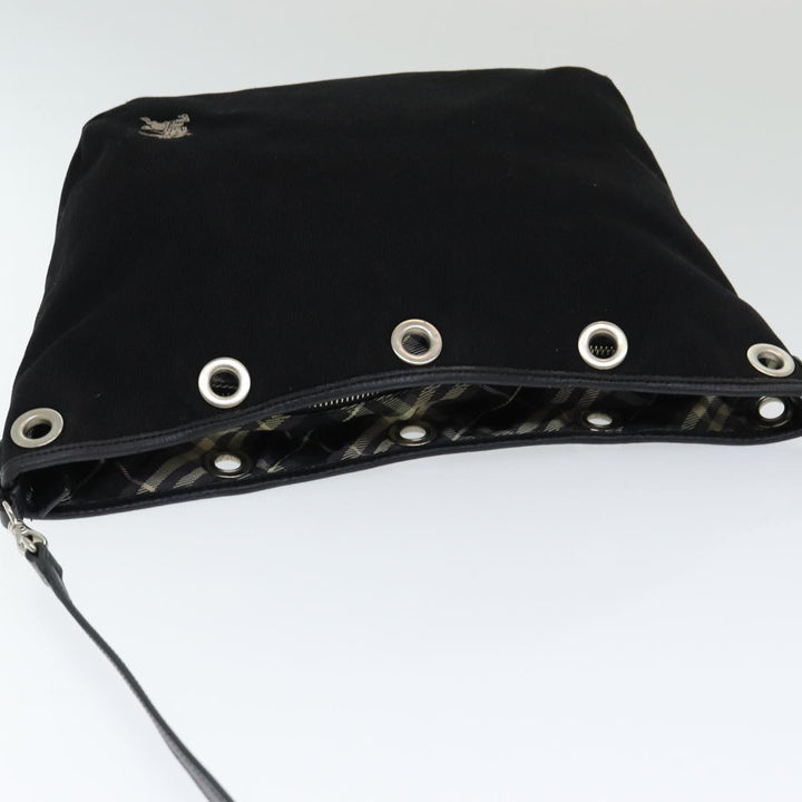 Burberry Blue Label Shoulder Bag Canvas Black Auth bs16430