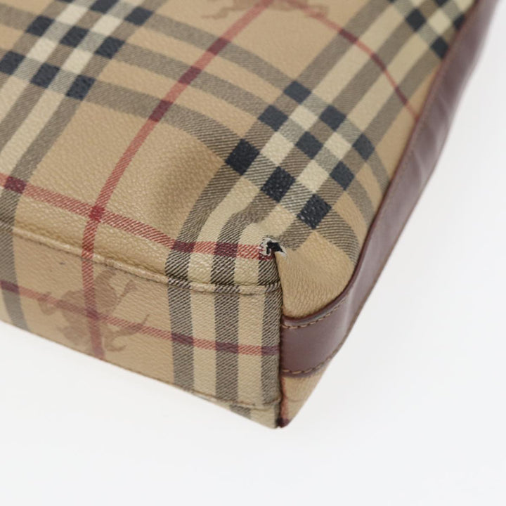 Burberry Nova Check Shoulder Bag Canvas Beige Auth bs16479