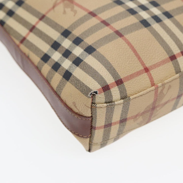 Burberry Nova Check Shoulder Bag Canvas Beige Auth bs16479