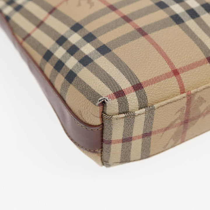 Burberry Nova Check Shoulder Bag Canvas Beige Auth bs16479