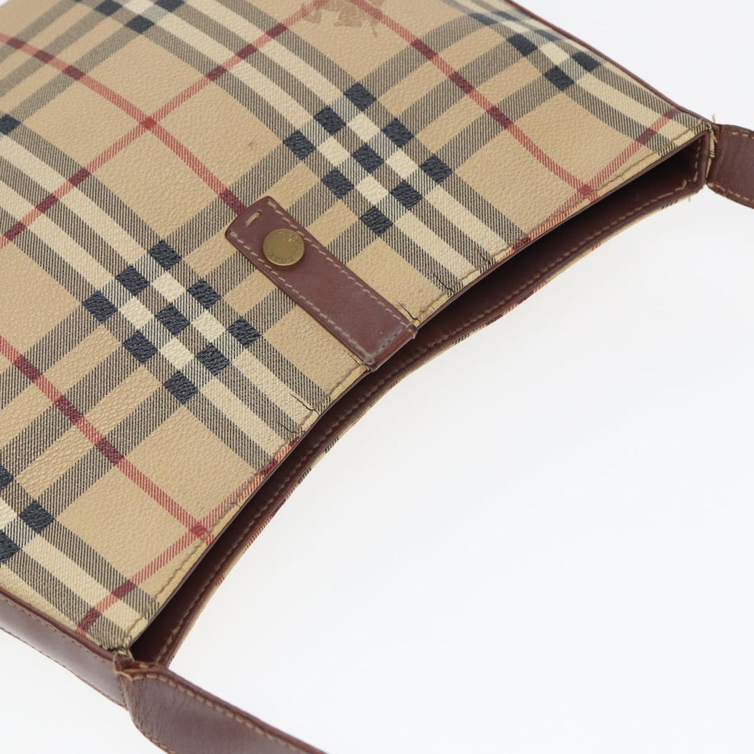 Burberry Nova Check Shoulder Bag Canvas Beige Auth bs16479