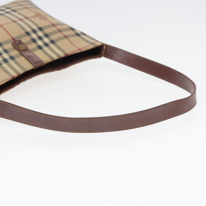 Burberry Nova Check Shoulder Bag Canvas Beige Auth bs16479