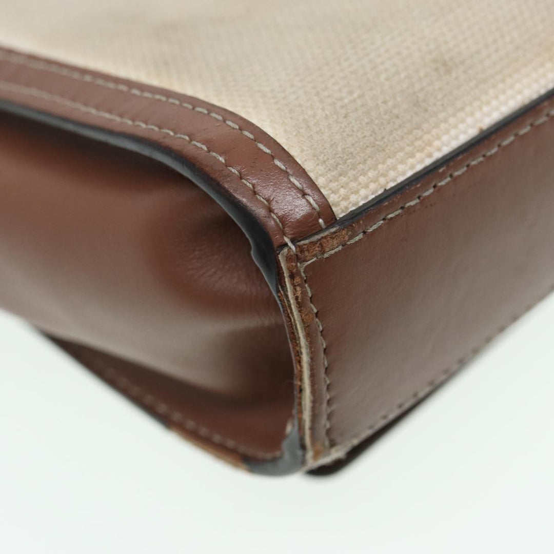 Burberry Hand Bag Canvas Leather 2way Beige Auth bs16488