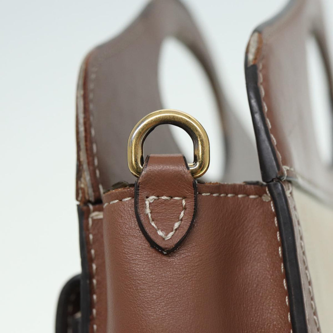 Burberry Hand Bag Canvas Leather 2way Beige Auth bs16488