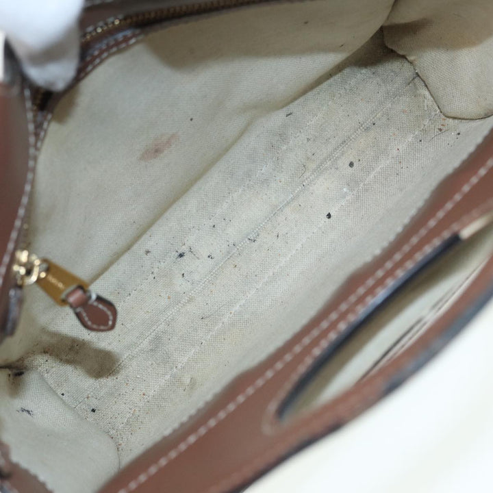Burberry Hand Bag Canvas Leather 2way Beige Auth bs16488
