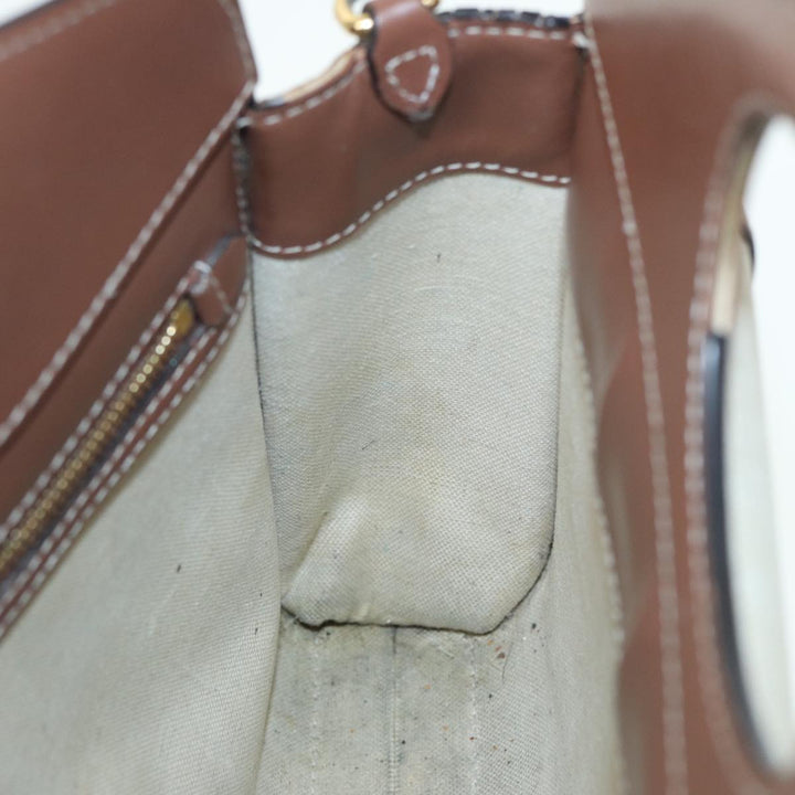 Burberry Hand Bag Canvas Leather 2way Beige Auth bs16488