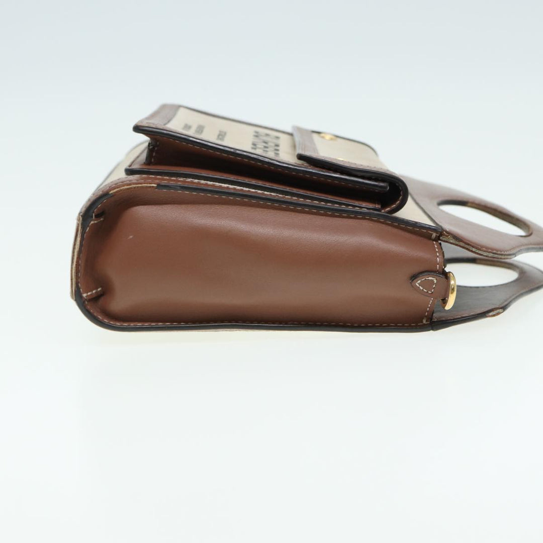 Burberry Hand Bag Canvas Leather 2way Beige Auth bs16488