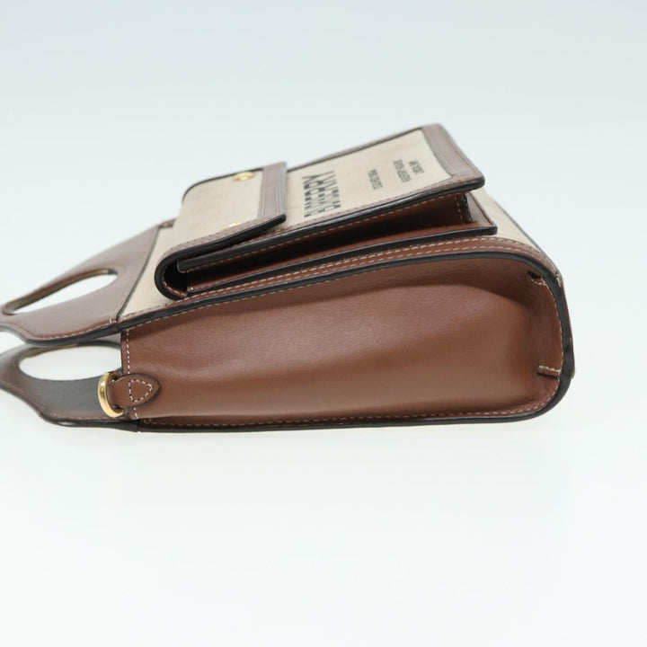 Burberry Hand Bag Canvas Leather 2way Beige Auth bs16488