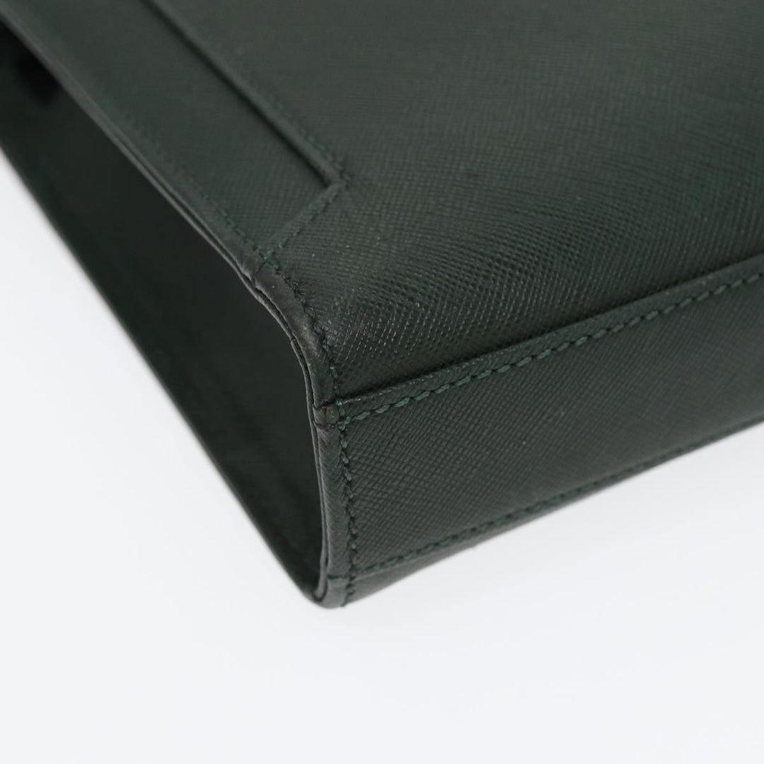 Burberry Clutch Bag Leather Green Auth bs16497