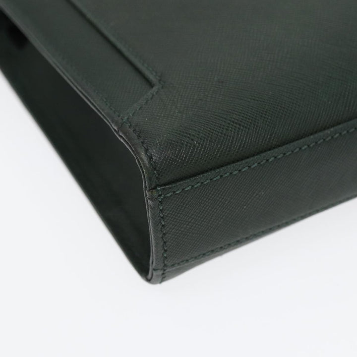 Burberry Clutch Bag Leather Green Auth bs16497