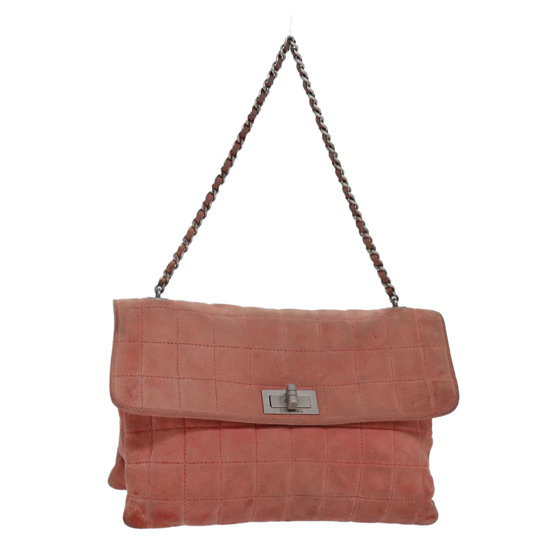 Top Quality Chanel Choco Bar Chain Hand Bag Suede Orange CC Auth bs16570