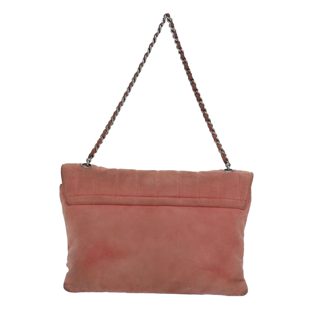 Top Quality Chanel Choco Bar Chain Hand Bag Suede Orange CC Auth bs16570