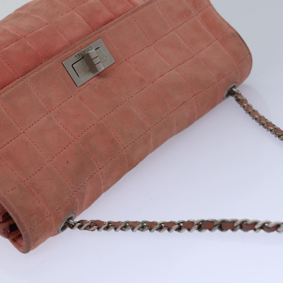 Top Quality Chanel Choco Bar Chain Hand Bag Suede Orange CC Auth bs16570