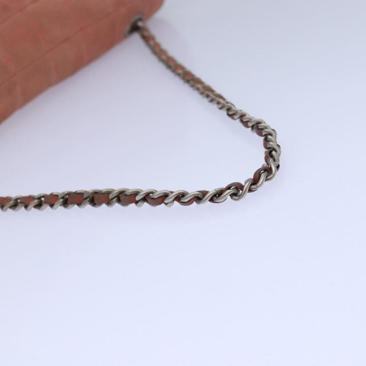 Top Quality Chanel Choco Bar Chain Hand Bag Suede Orange CC Auth bs16570