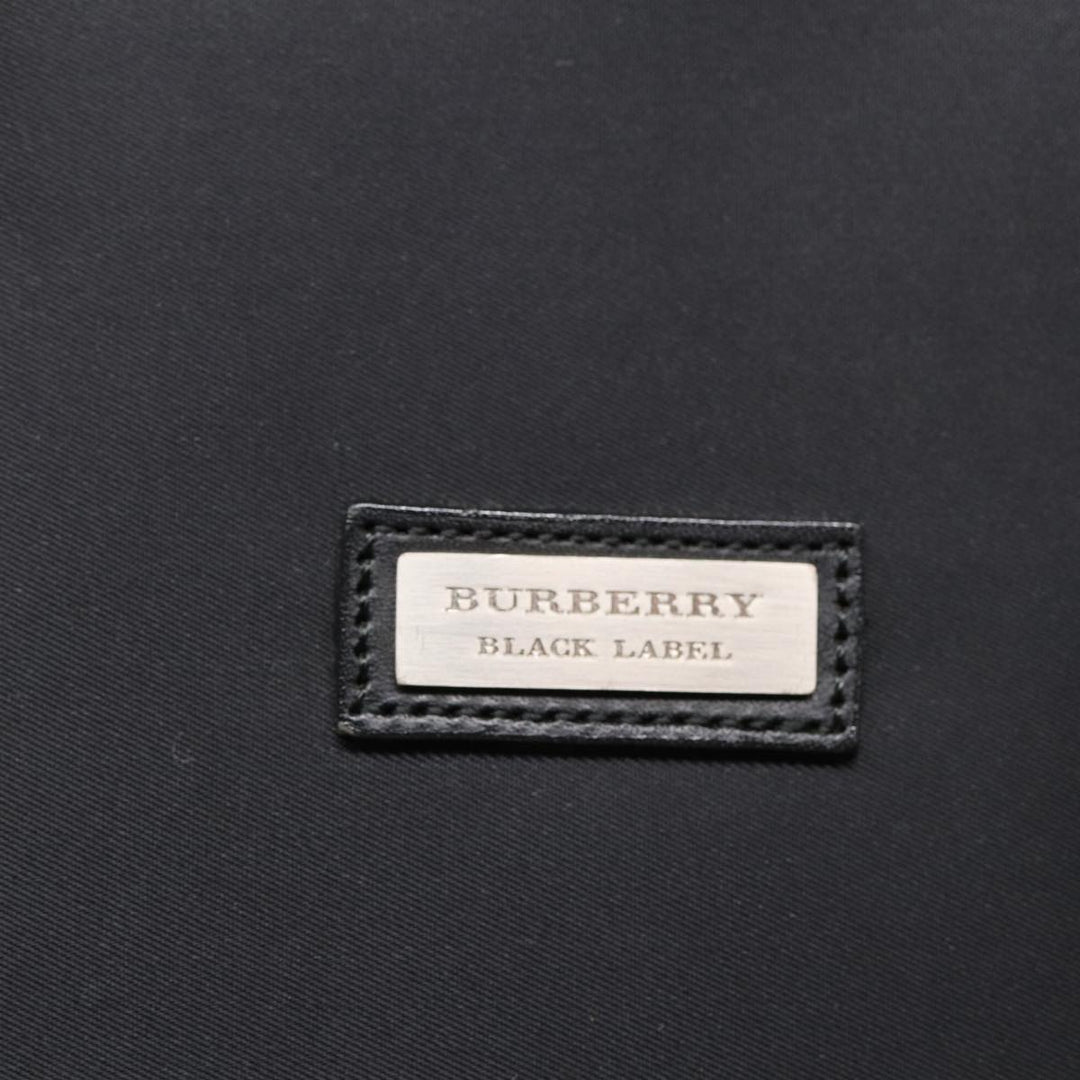 Burberry Black label Hand Bag Nylon Black Silver Auth bs16576