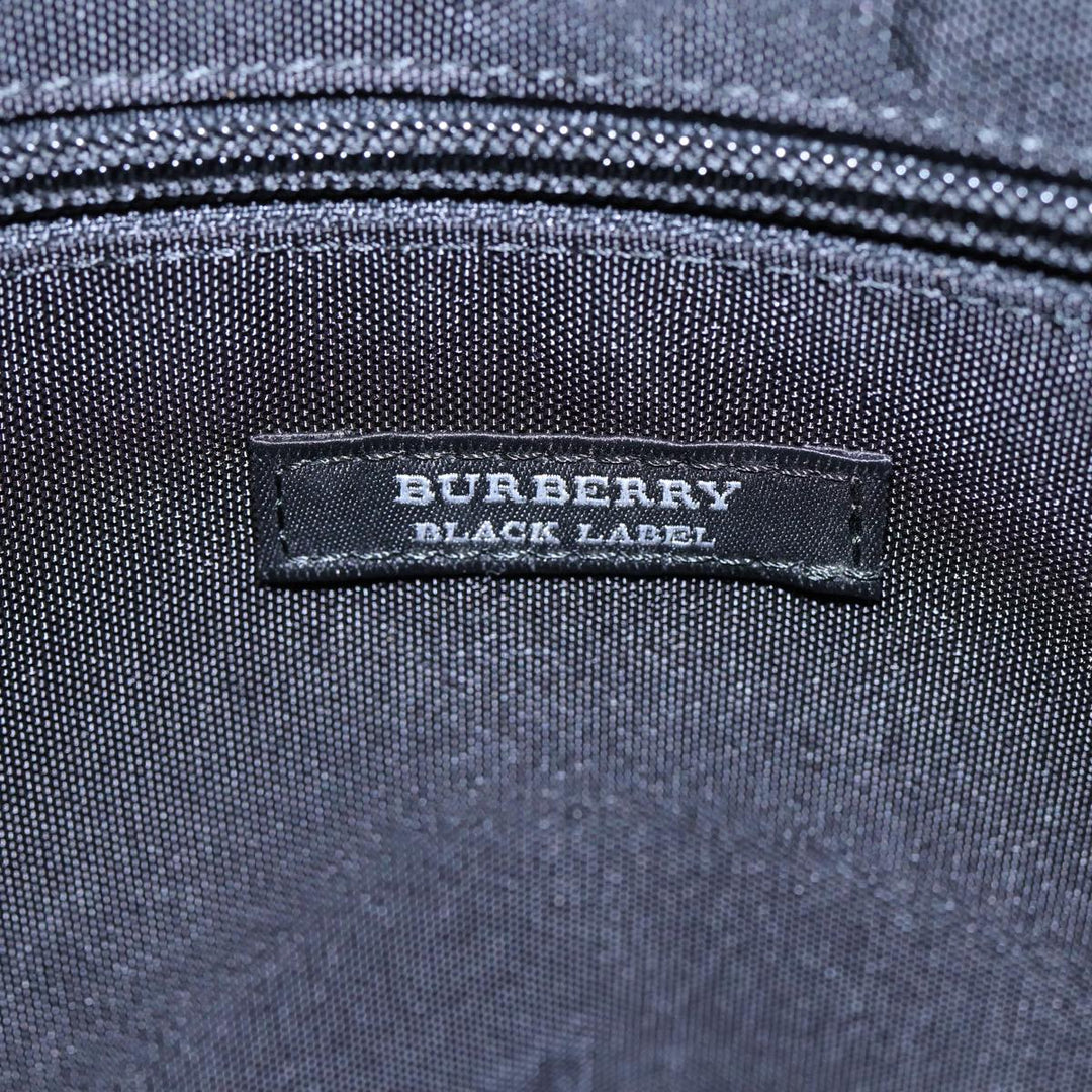 Burberry Black label Hand Bag Nylon Black Silver Auth bs16576