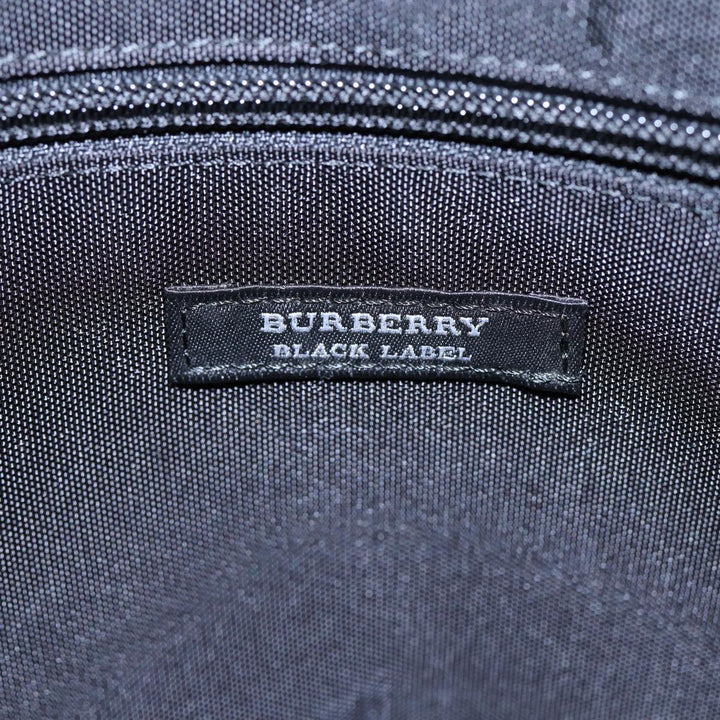 Burberry Black label Hand Bag Nylon Black Silver Auth bs16576