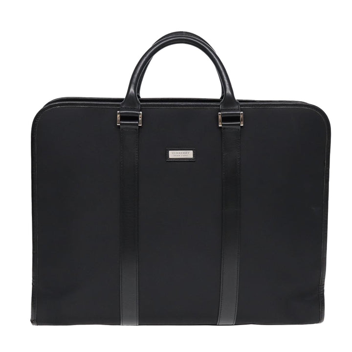 Burberry Black label Hand Bag Nylon Black Silver Auth bs16576