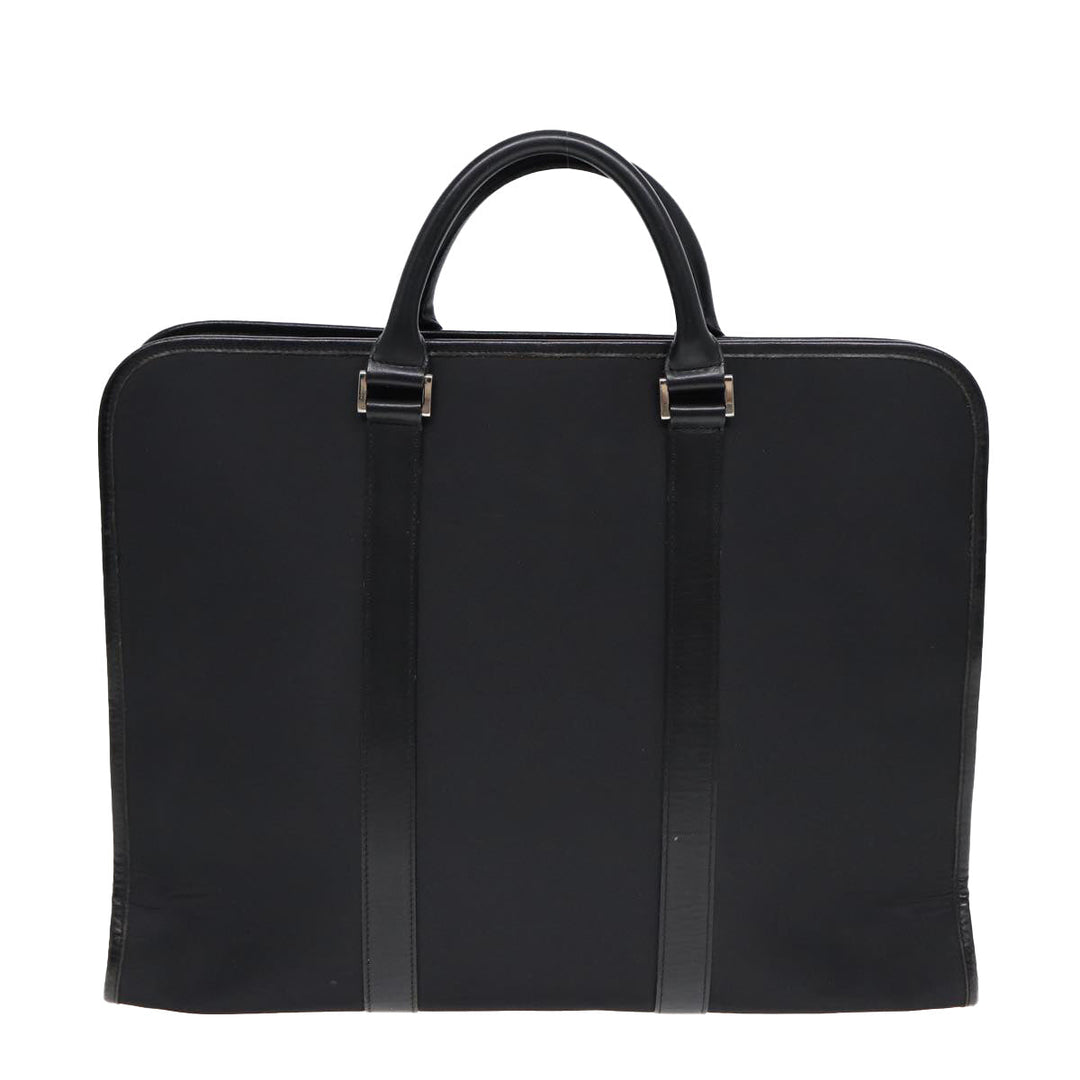 Burberry Black label Hand Bag Nylon Black Silver Auth bs16576