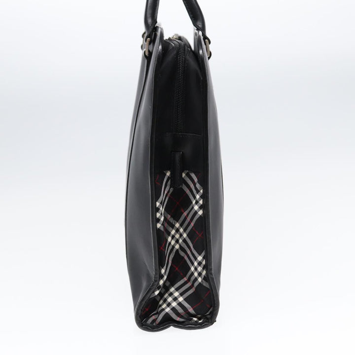 Burberry Black label Hand Bag Nylon Black Silver Auth bs16576