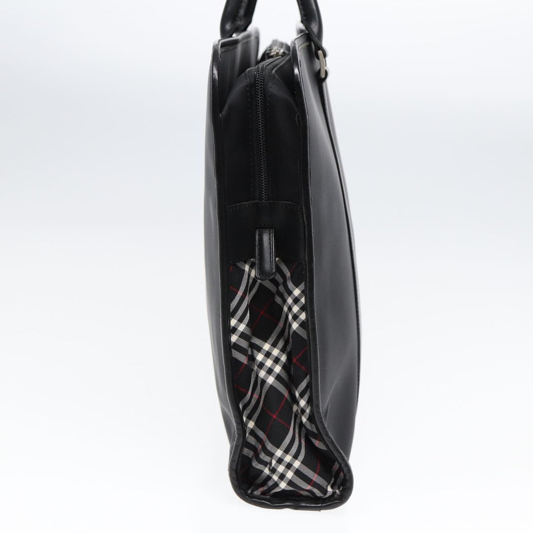 Burberry Black label Hand Bag Nylon Black Silver Auth bs16576