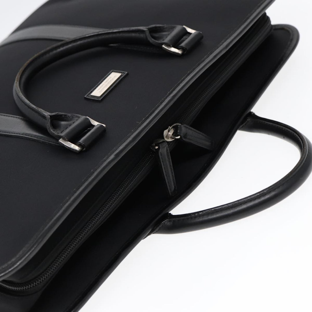 Burberry Black label Hand Bag Nylon Black Silver Auth bs16576