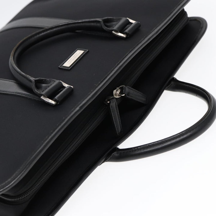 Burberry Black label Hand Bag Nylon Black Silver Auth bs16576