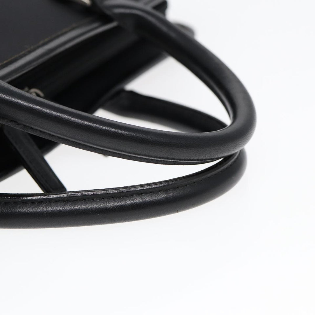 Burberry Black label Hand Bag Nylon Black Silver Auth bs16576