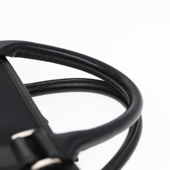 Burberry Black label Hand Bag Nylon Black Silver Auth bs16576