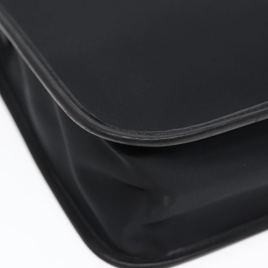 Burberry Hand Bag Nylon Black Silver Auth bs16577