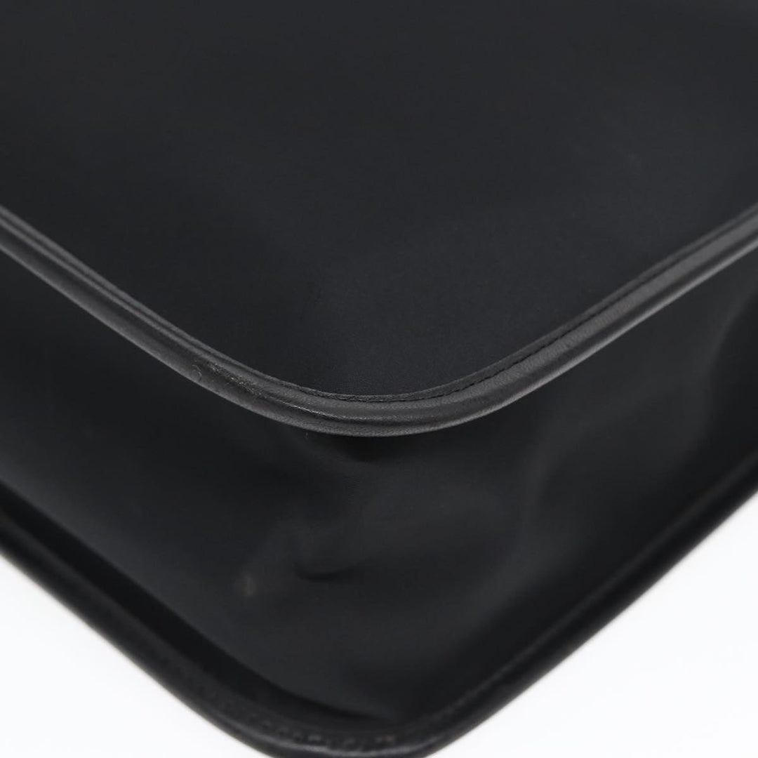 Burberry Hand Bag Nylon Black Silver Auth bs16577