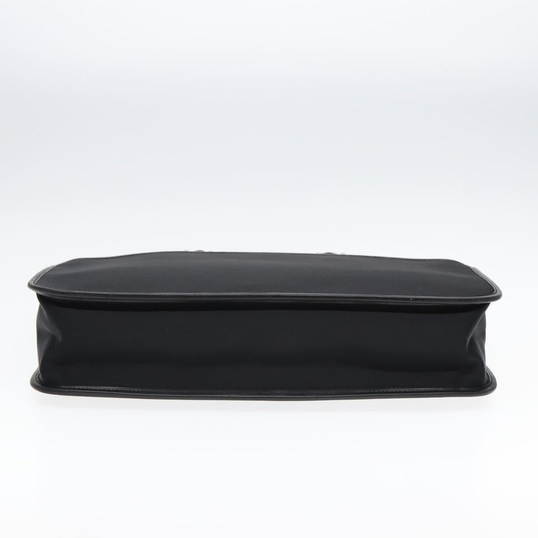 Burberry Hand Bag Nylon Black Silver Auth bs16577