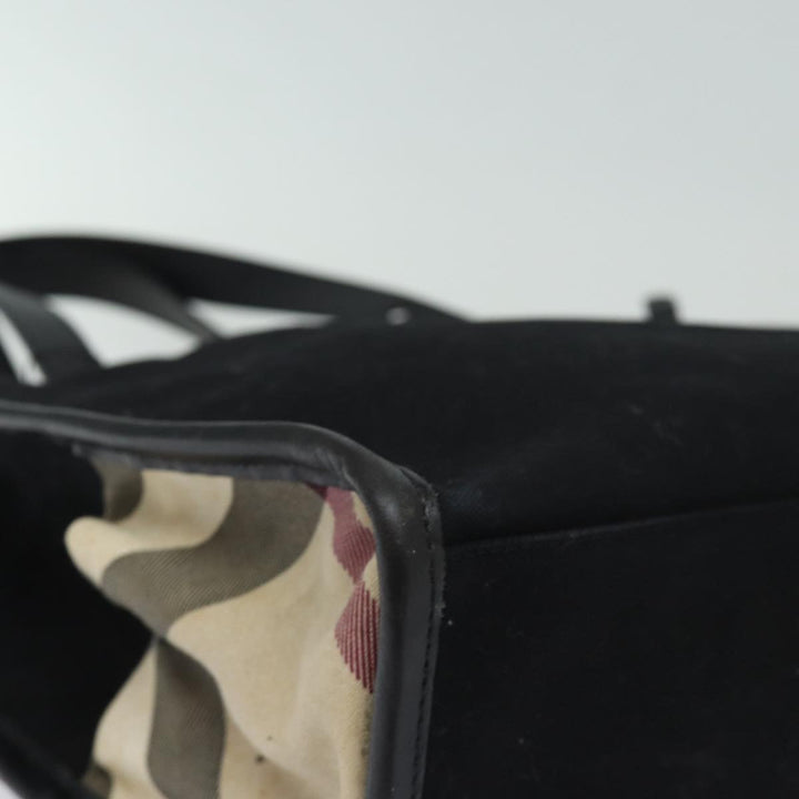 Burberry Tote Bag Canvas Beige Black Auth bs16580