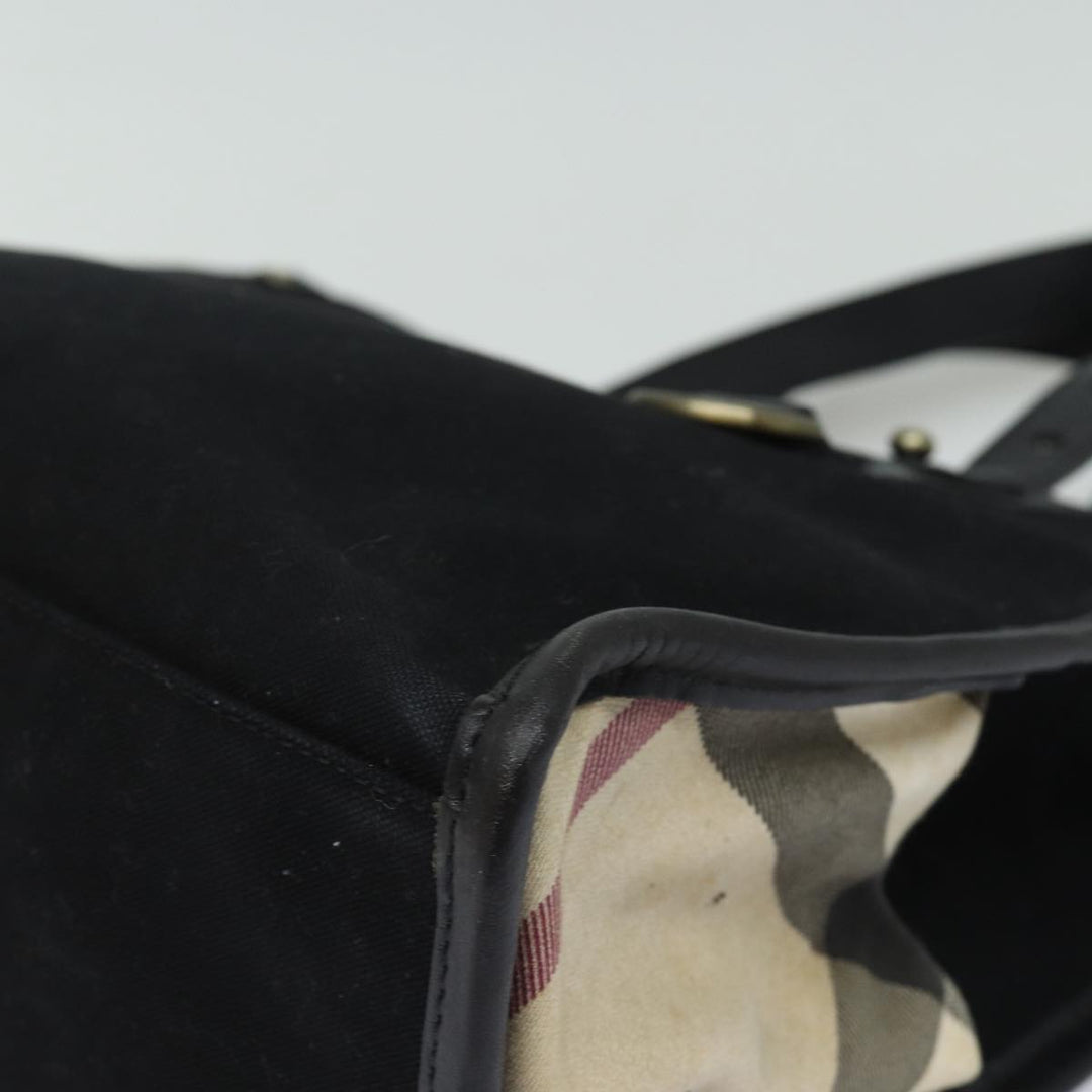 Burberry Tote Bag Canvas Beige Black Auth bs16580