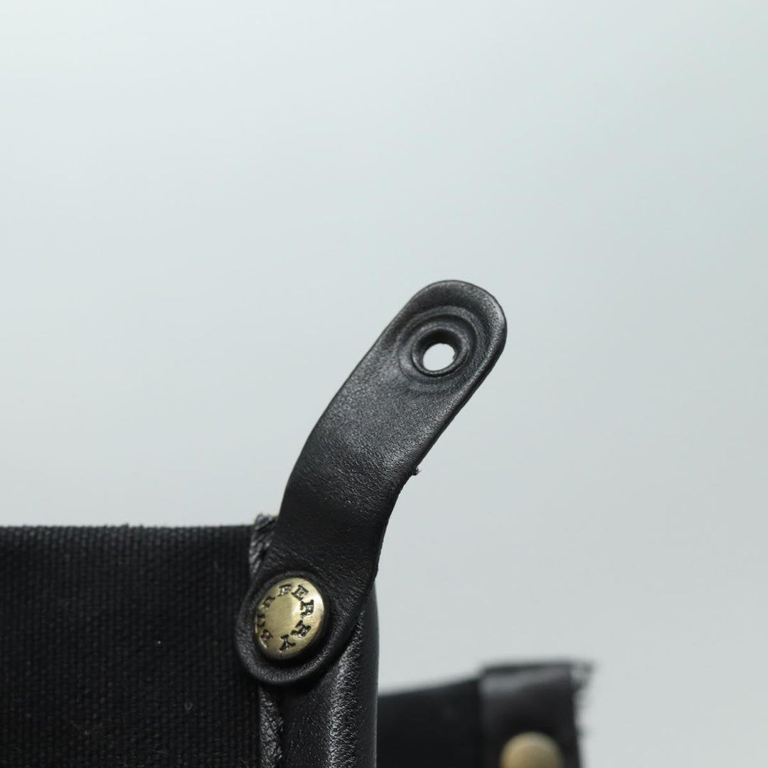 Burberry Tote Bag Canvas Beige Black Auth bs16580