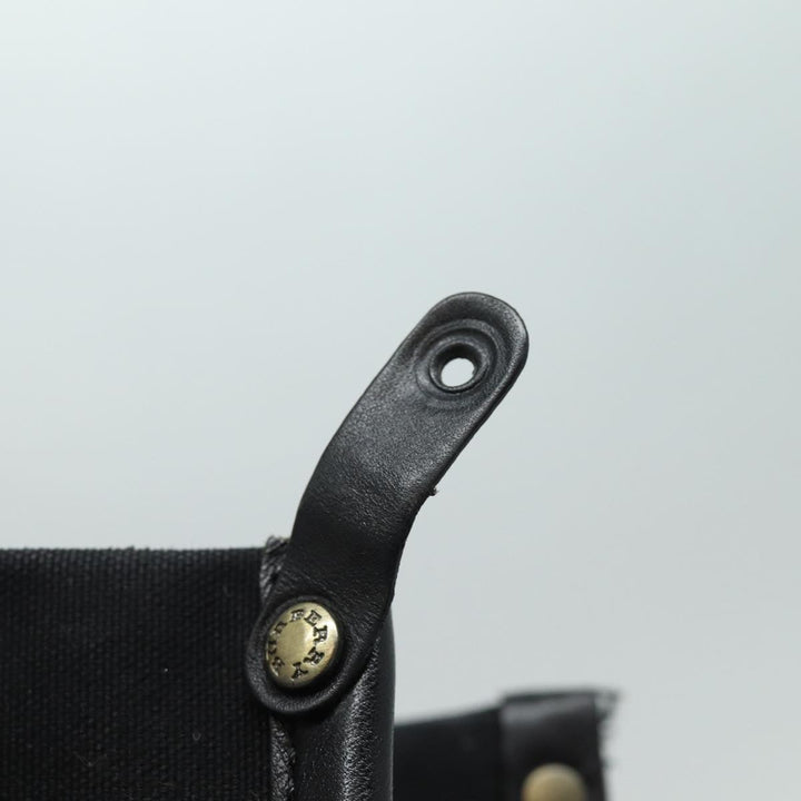 Burberry Tote Bag Canvas Beige Black Auth bs16580