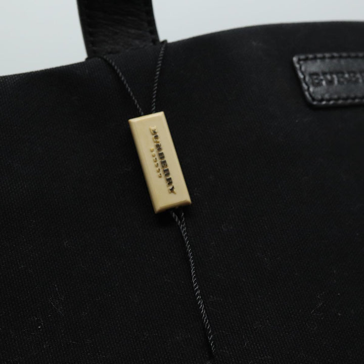 Burberry Tote Bag Canvas Beige Black Auth bs16580