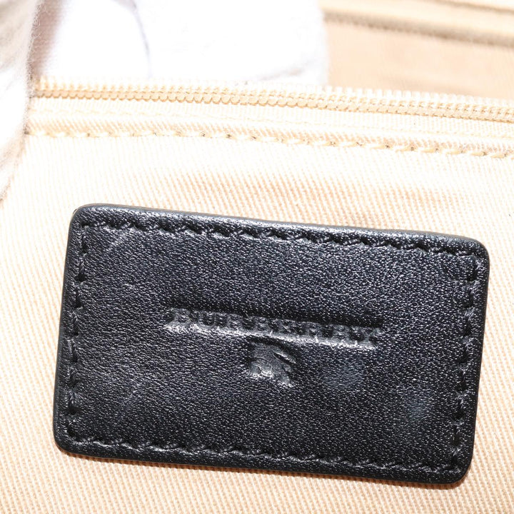 Burberry Tote Bag Canvas Beige Black Auth bs16580