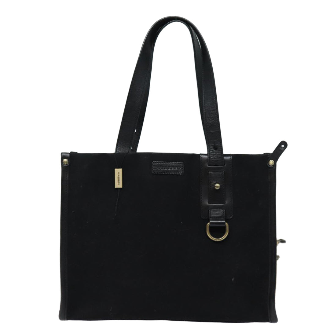 Burberry Tote Bag Canvas Beige Black Auth bs16580