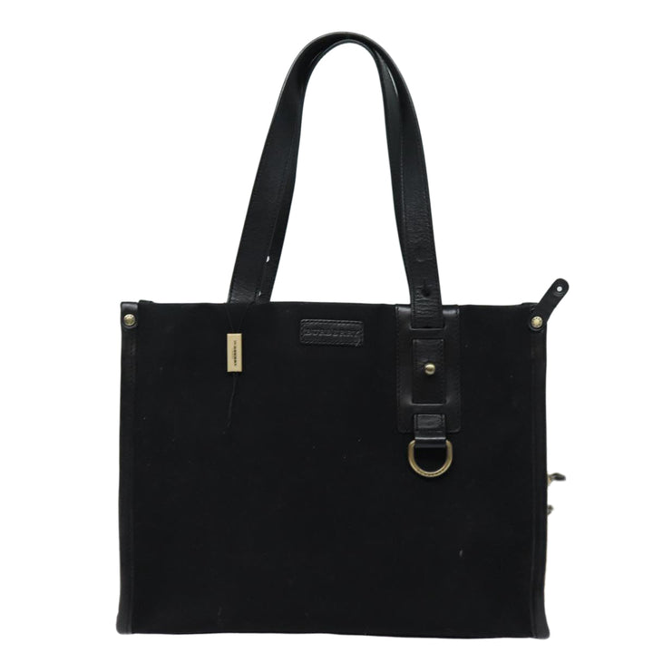Burberry Tote Bag Canvas Beige Black Auth bs16580