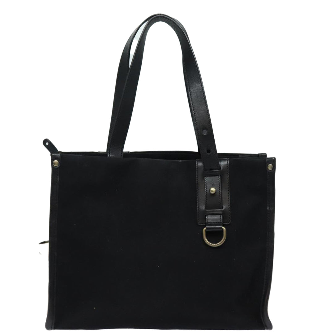 Burberry Tote Bag Canvas Beige Black Auth bs16580