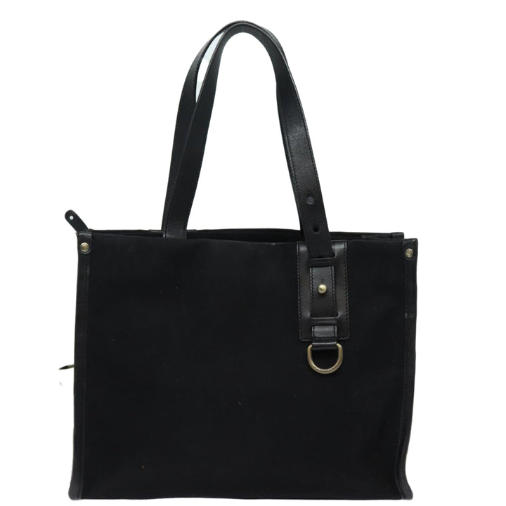 Burberry Tote Bag Canvas Beige Black Auth bs16580