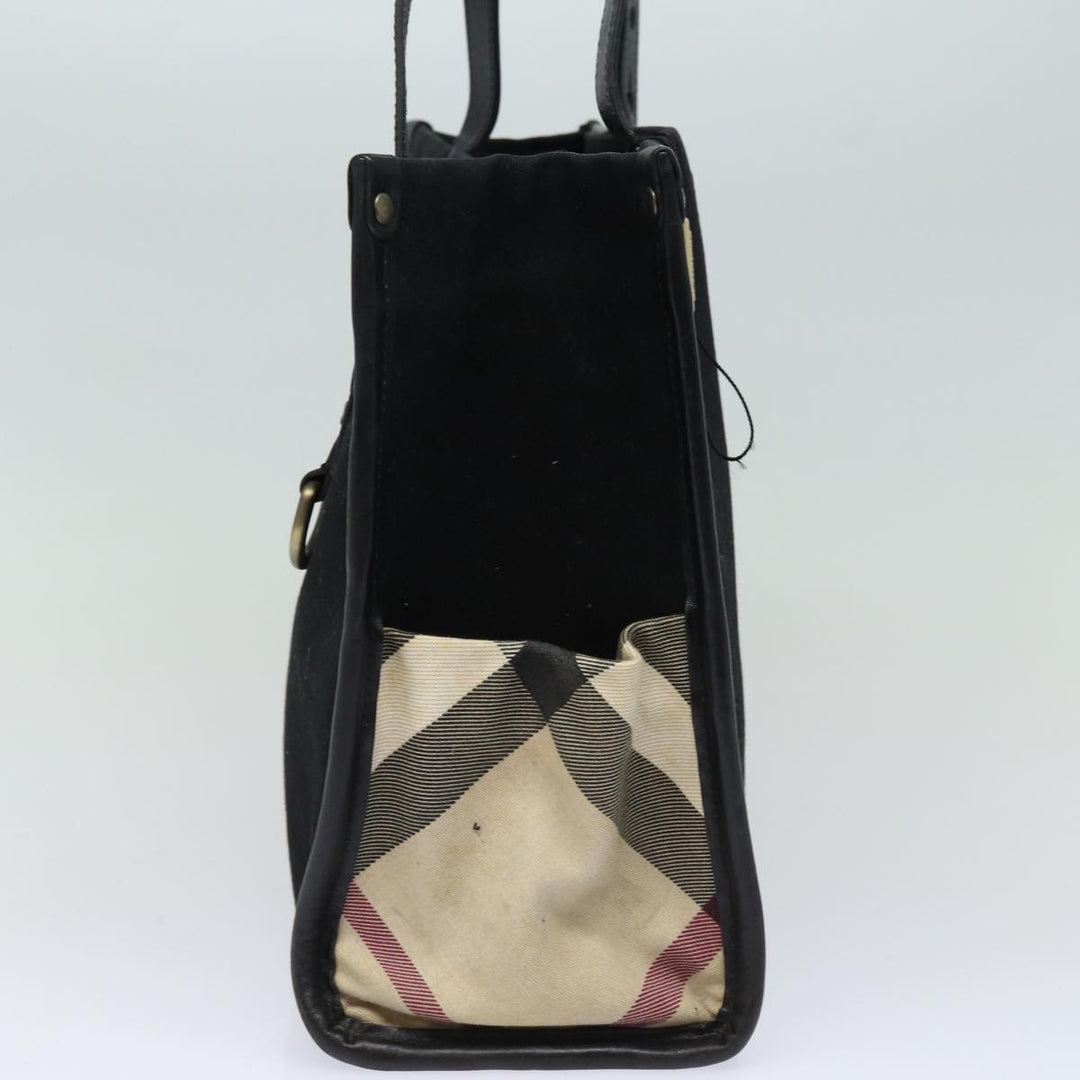 Burberry Tote Bag Canvas Beige Black Auth bs16580