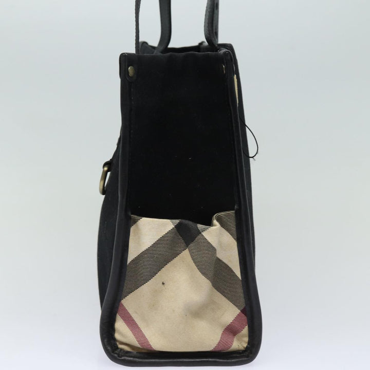 Burberry Tote Bag Canvas Beige Black Auth bs16580